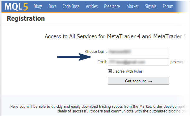 Step 1: Register MQL5 account. If you already have MQL5 account, skip this step.